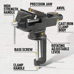 3.2inch Bench Vise Tabletop Vice Clamping Vice Woodworkers Vise for DIY