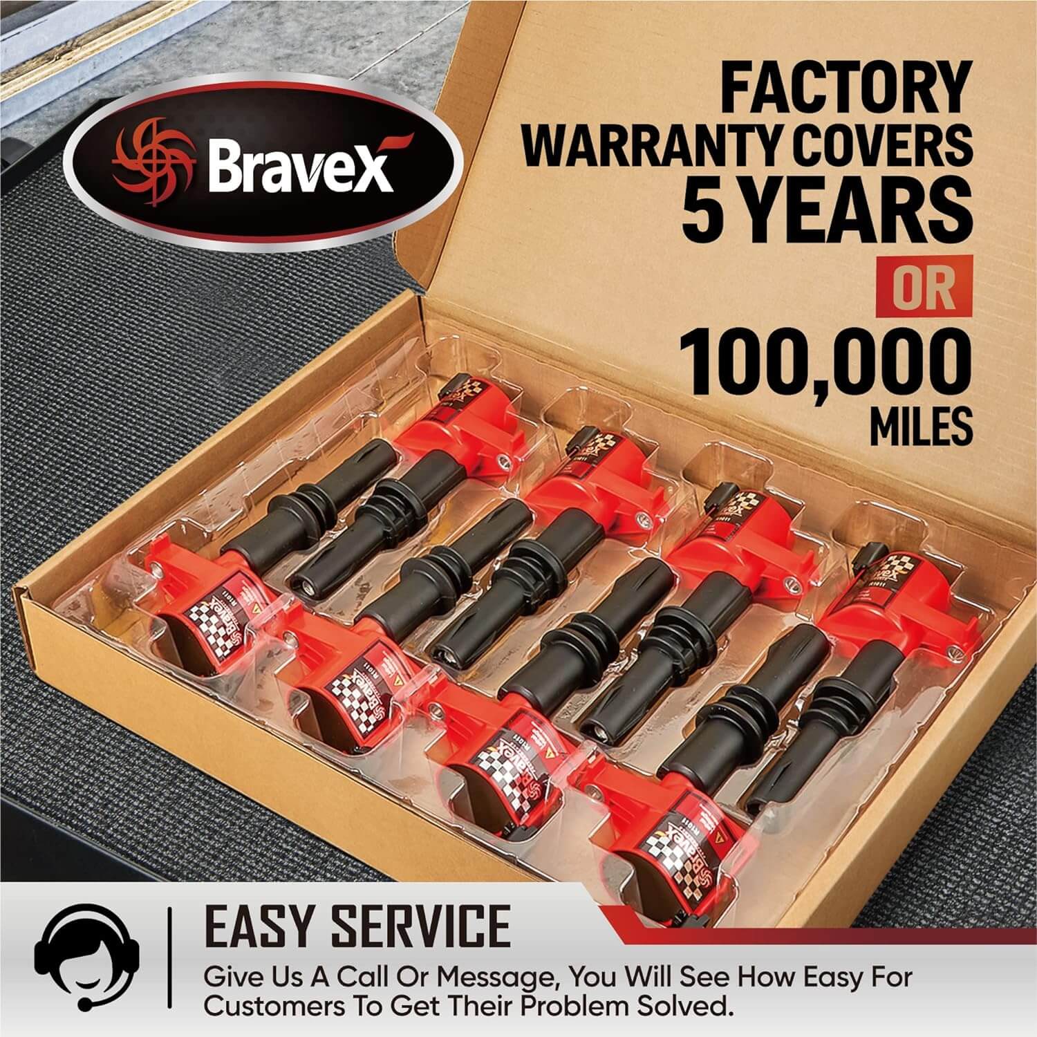 Bravex Ignition Coil 8Pack for Ford F150 Lincoln Mercury Coils for Car