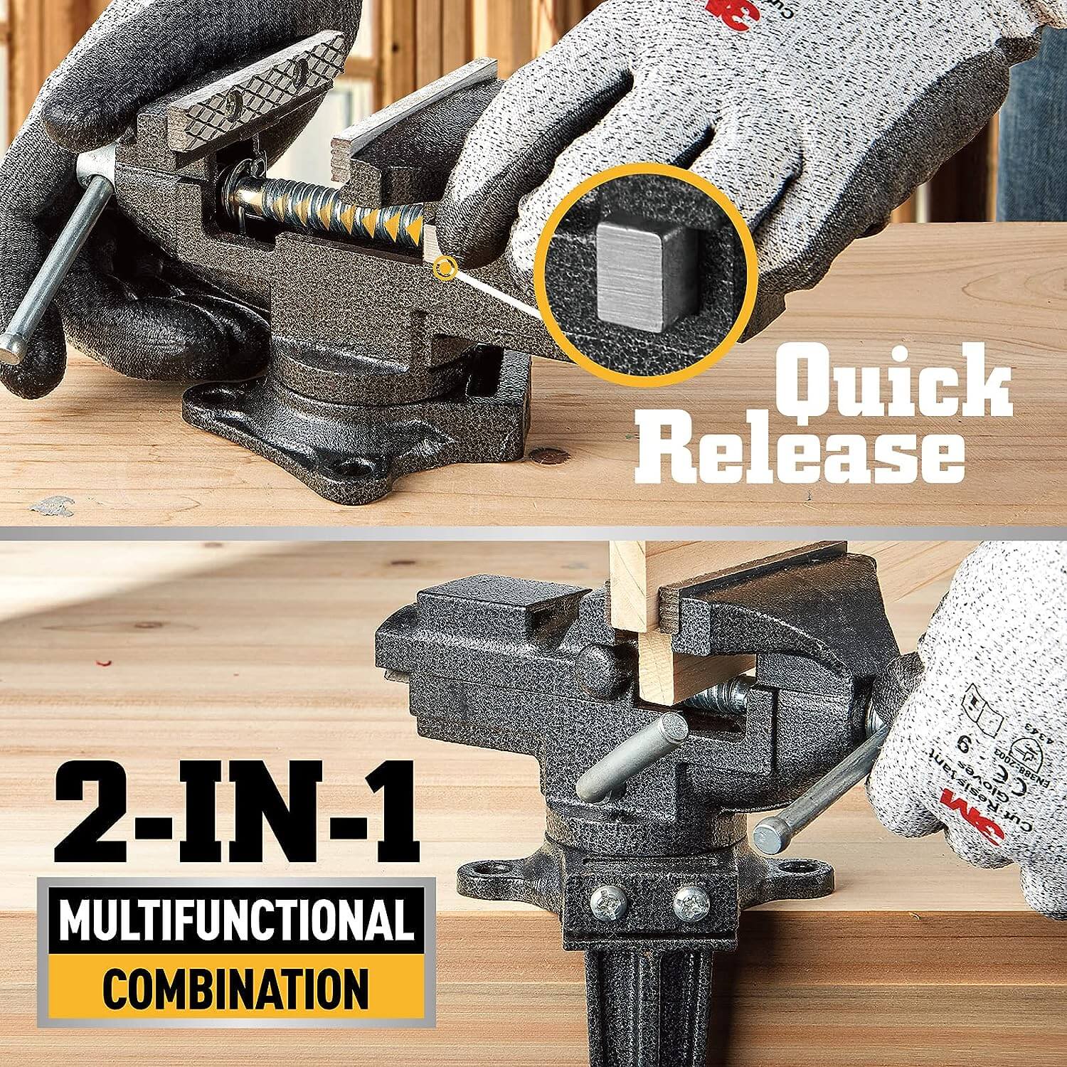 3.3inch Bench Vise Dual-Purpose Combined Universal Vise