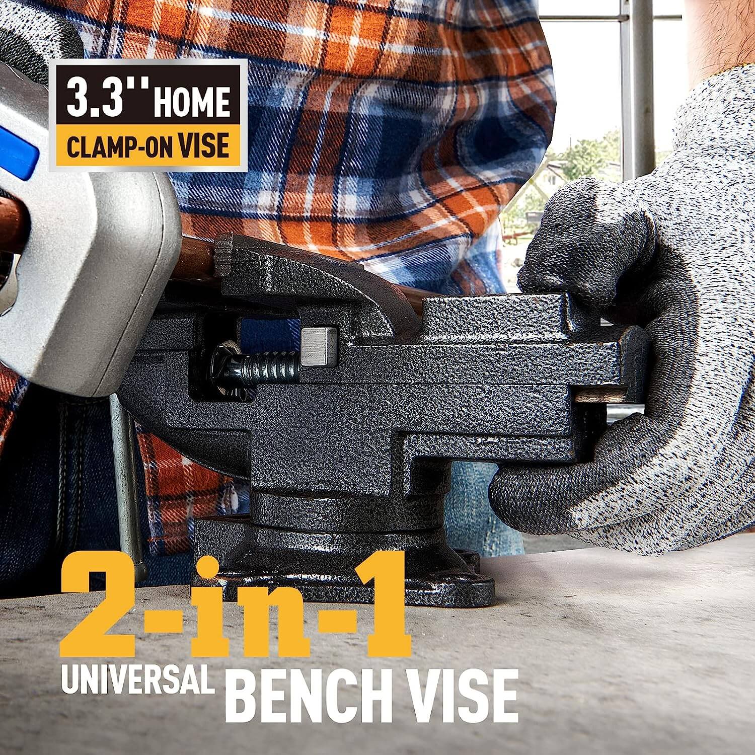 3.3inch Bench Vise Dual-Purpose Combined Universal Vise