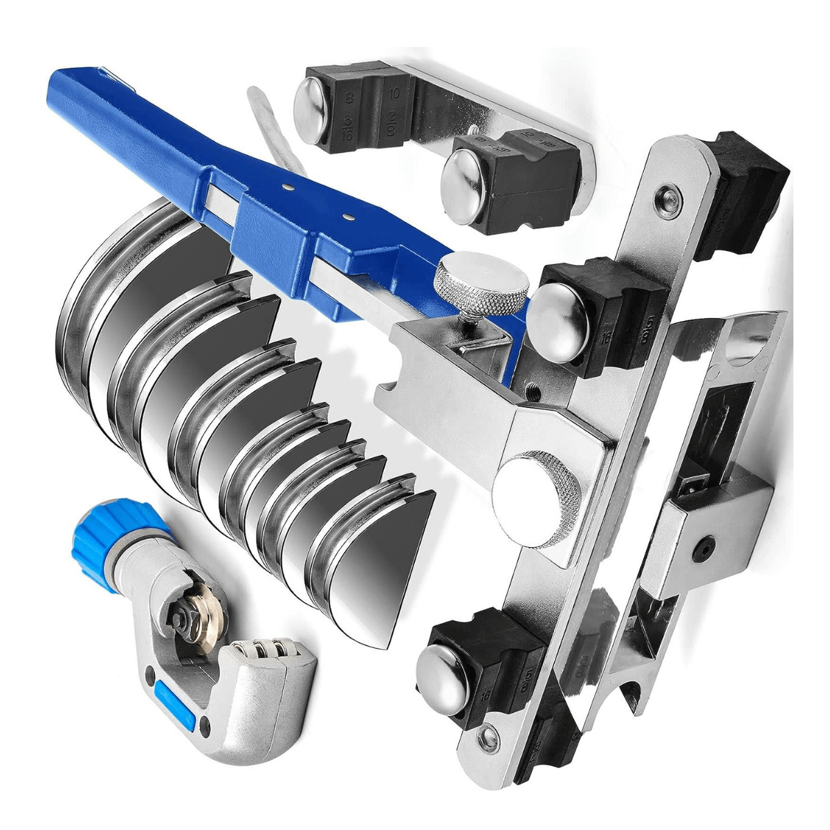 Tubing Bender Pipe Kit Refrigeration Ratcheting Hand Tool with Tube Cutter