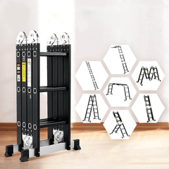 12 Ft Ladder Extensionladder Aluminum Step Ladder Folding 7 In 1 Ladder