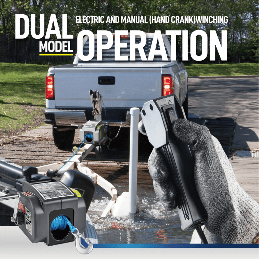 thumbnail image 2 of MF 6000LB Electric Winch – 12V Portable Remote Control – Boat, ATV, Truck Trailer 2 of 5