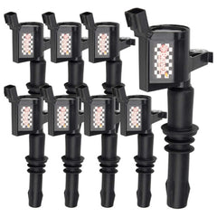 Bravex Ignition Coil 8Pack Black for Ford Lincoln Mercury Straight