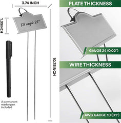 Paquete de 25 etiquetas metálicas para plantas plateadas 