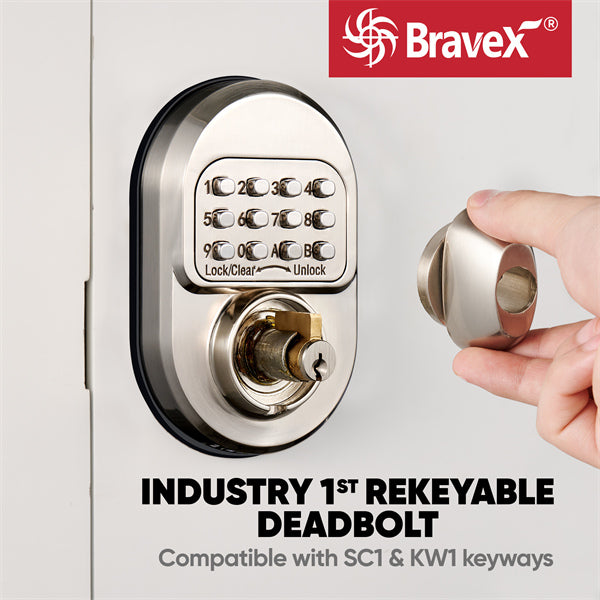 Commercial Door Locks Compatible With SC1 Keyways Keyless Deadbolt