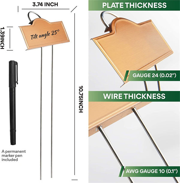 Metal Plant Labels for Garden Outdoor Stainless Steel Plant Markers 25 Pack Gold